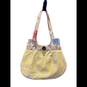 Boho Fabric Shoulder Bag Yellow Pattern Purse Hippie Vibe